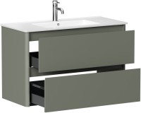 Тумба под раковину без столешницы Allen Brau Gravity 100 2 ящика, матовая олива