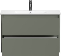 Тумба под раковину без столешницы Allen Brau Gravity 100 2 ящика, матовая олива