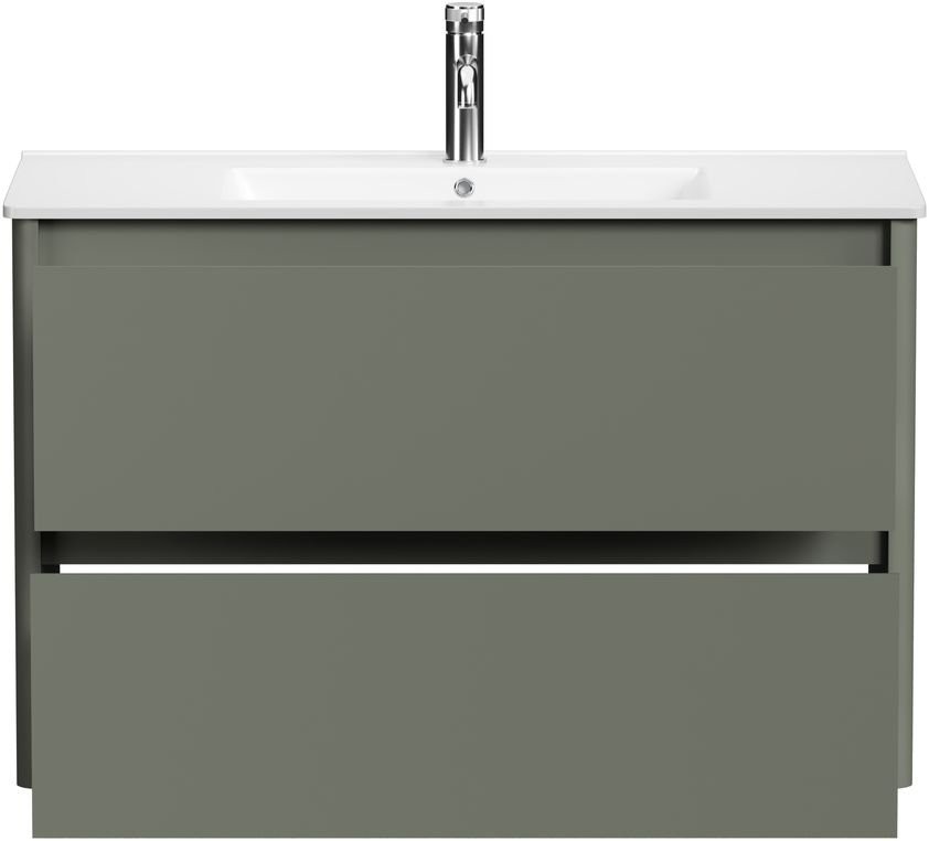 Тумба под раковину без столешницы Allen Brau Gravity 100 2 ящика, матовая олива