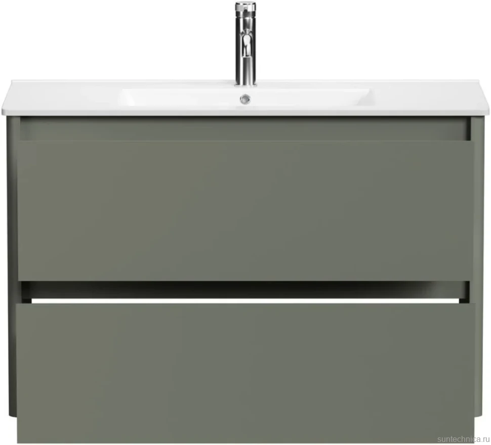 Тумба под раковину без столешницы Allen Brau Gravity 100 2 ящика, матовая олива