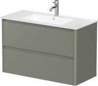 Тумба под раковину без столешницы Allen Brau Gravity 100 2 ящика, матовая олива
