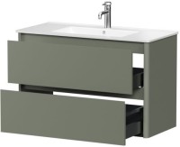 Тумба под раковину без столешницы Allen Brau Gravity 100 2 ящика, матовая олива