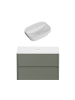 Тумба под раковину без столешницы Allen Brau Gravity 100 2 ящика, матовая олива