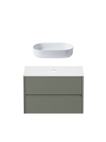 Тумба под раковину без столешницы Allen Brau Gravity 100 2 ящика, матовая олива