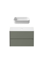 Тумба под раковину без столешницы Allen Brau Gravity 100 2 ящика, матовая олива