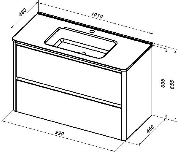 Тумба под раковину без столешницы Allen Brau Gravity 100 2 ящика, матовая олива