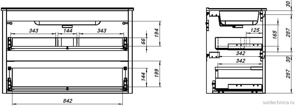 Тумба под раковину без столешницы Allen Brau Gravity 100 2 ящика, матовая олива