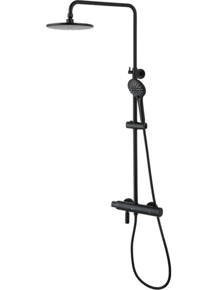 Душевая стойка Lemark Bronx LM3772BL c термостатом, черная