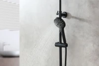 Душевая стойка Lemark Bronx LM3772BL c термостатом, черная