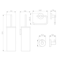 Набор Wonzon & Woghand WW-8100-GM 3 предмета, темный графит
