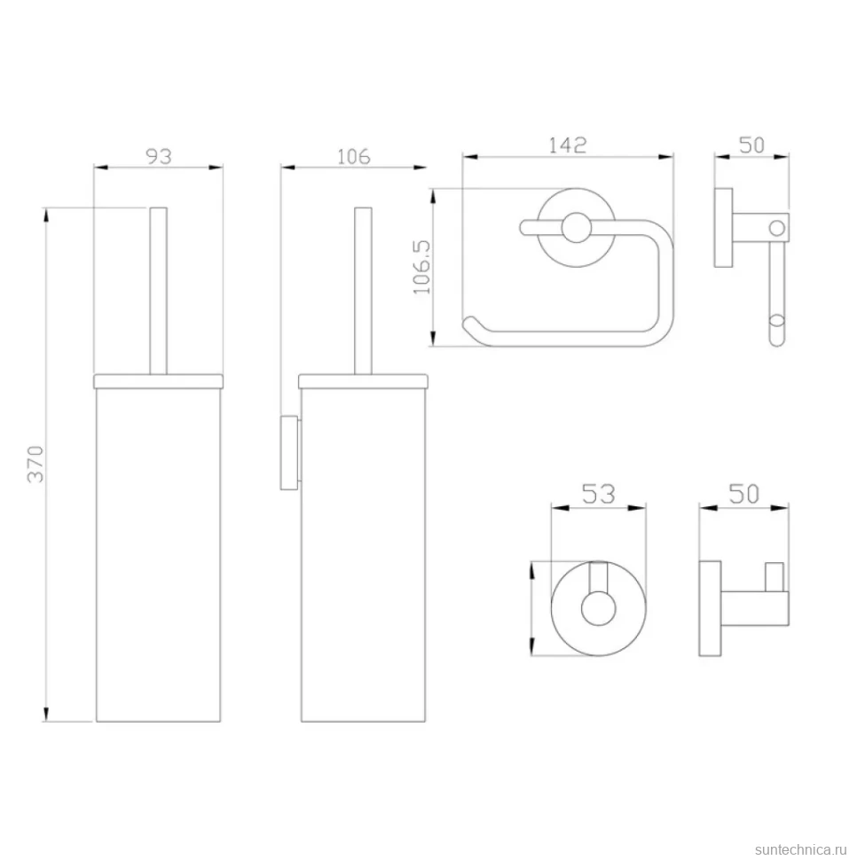 Набор Wonzon & Woghand WW-8100-GM 3 предмета, темный графит