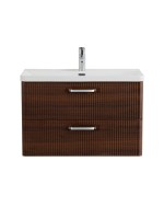 Тумба с раковиной BelBagno Due 80 ручки хром полированный, noce