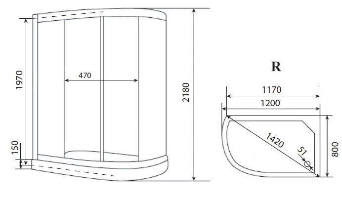Душевая кабина Timo Eco TE-0702R