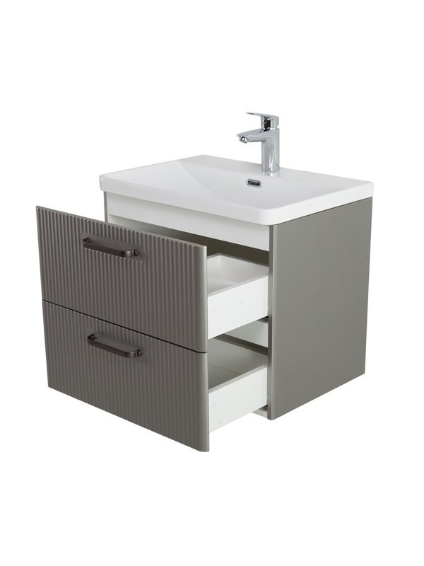 Мебель для ванной комнаты BelBagno Due 50 ручки матовый темный никель, сатин