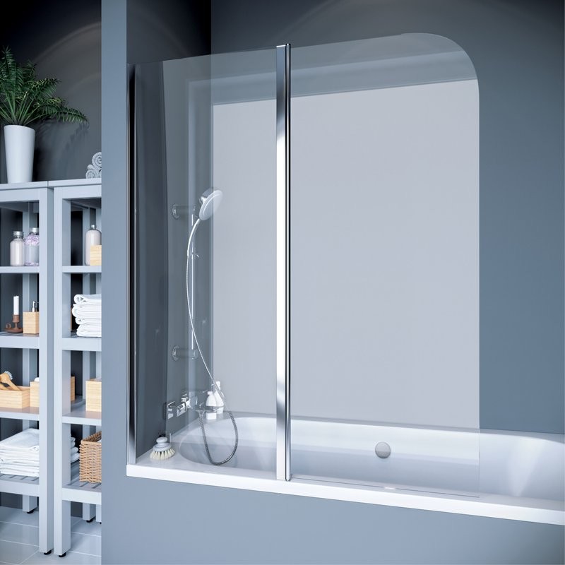 Шторка на ванну Koller Pool Waterfall Line 115х140, профиль хром, стекло прозрачное, L