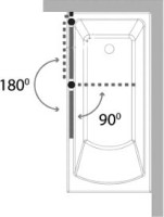 Шторка на ванну Koller Pool Waterfall Line 115х140, профиль хром, стекло прозрачное, L