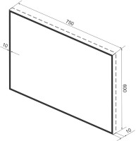 Зеркало Wellsee 7 Rays’ Spectrum 75х60 черное матовое