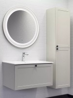 Шкаф-пенал для ванной Comforty Ереван 40 подвесной, серый шелк