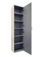 Шкаф-пенал для ванной Comforty Ереван 40 подвесной, серый шелк