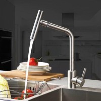 Смеситель для кухни Fashun A54001-A с поворотной насадкой-аэратором, сатин