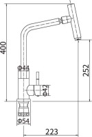 Смеситель для кухни Fashun A54001-A с поворотной насадкой-аэратором, сатин