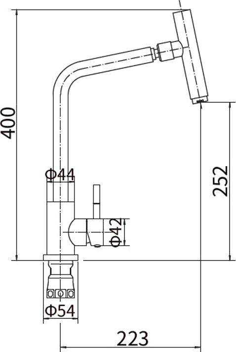 Смеситель для кухни Fashun A54001-A с поворотной насадкой-аэратором, сатин