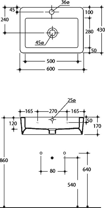Накладная раковина Kerasan Ego 3242 60 см