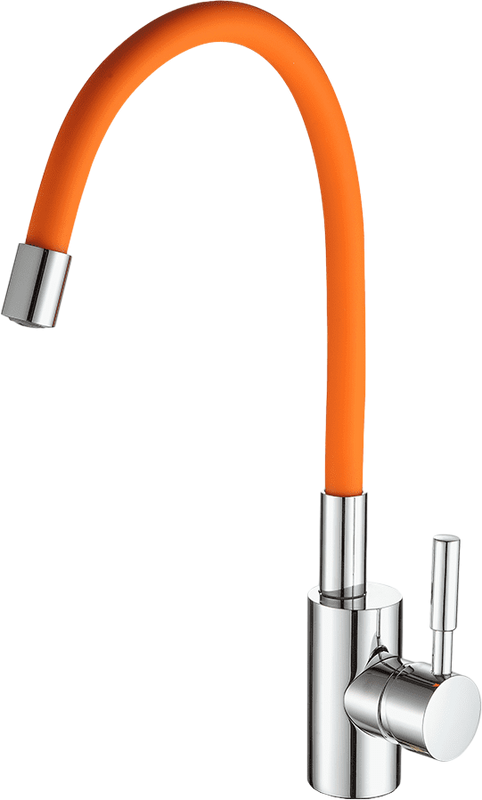 Смеситель для кухни Fashun A4053+B02 хром, оранжевый
