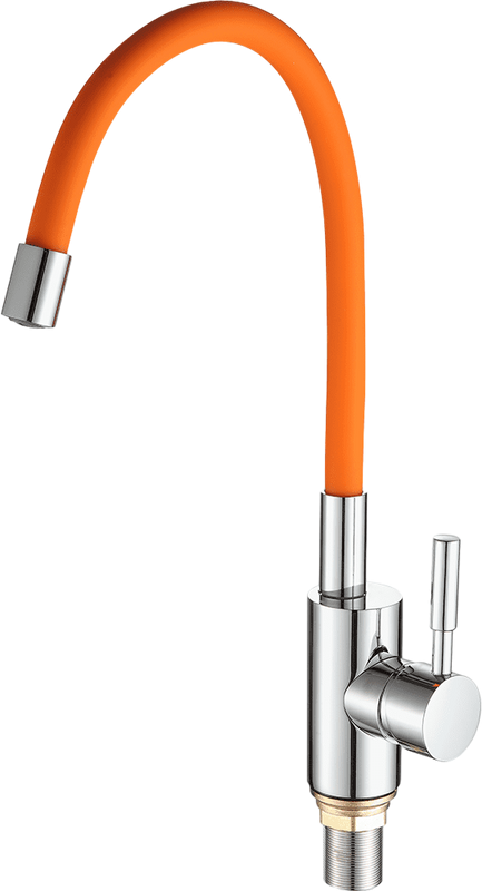 Смеситель для кухни Fashun A4053+B02 хром, оранжевый
