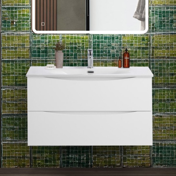 Тумба под раковину BelBagno Marino-cer-n 90 подвесная, bianco lucido