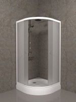Душевой уголок Triton Вельвет А 90х90 см, с поддоном, профиль матовый белый, стекло матовое
