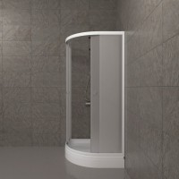 Душевой уголок Triton Вельвет А 90х90 см, с поддоном, профиль матовый белый, стекло матовое