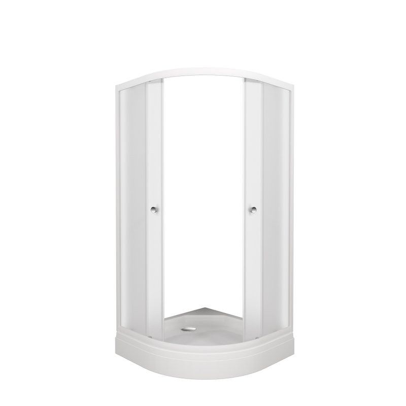 Душевой уголок Triton Вельвет А 90х90 см, с поддоном, профиль матовый белый, стекло матовое