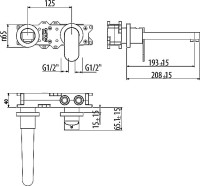 Смеситель для раковины Gattoni H2OMIX 7000 7003570NO С ВНУТРЕННЕЙ ЧАСТЬЮ, черный матовый