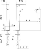 Смеситель для раковины KERAMA MARAZZI Ole 69415KM.01.093 матовый черный