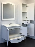 Тумба с раковиной Comforty Монако 80-1 напольная, белый глянец