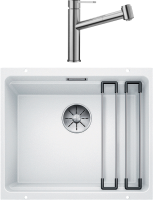 Комплект Мойка Blanco Etagon 500-U 522231 белая + Смеситель Ambis-S 523119