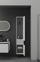 Шкаф пенал для ванной Allen Brau Infinity 35 R подвесной, белый матовый