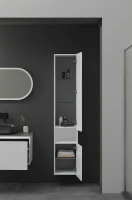 Шкаф пенал для ванной Allen Brau Infinity 35 R подвесной, белый матовый