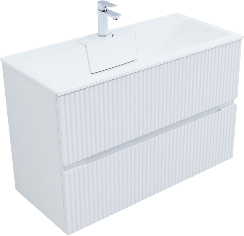 Тумба под раковину без столешницы Aquanet Джейн 100 подвесной, белая матовая