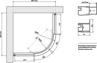 Душевой уголок Vegas Glass ZS Tur Novo h1900 90 09 01 профиль золото, стекло прозрачное