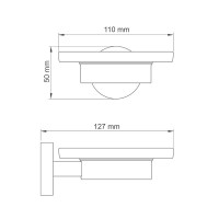 Мыльница Wasserkraft Asphe 77729 настенная, стеклянная, металлическая Мыльница Wasserkraft Asphe 77729 настенная, стеклянная, металлическая