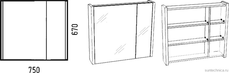 Зеркало-шкаф Corozo Верона 75 лайн