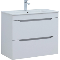 Тумба под раковину без столешницы Aquanet Практика 80 2 ящика, белая матовая