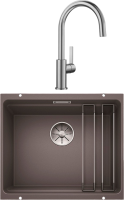 Комплект Мойка Blanco Etagon 500-U темная скала + Смеситель Candor 523120