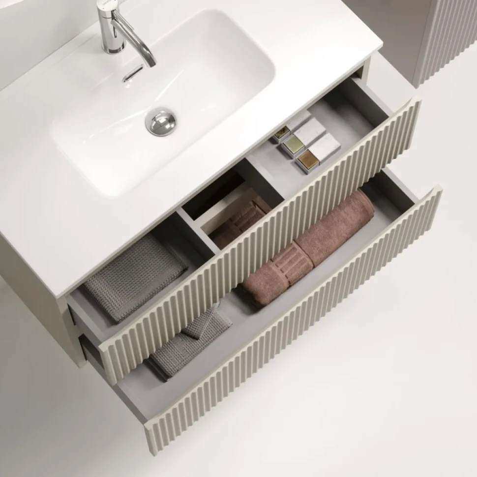 Тумба с раковиной Sancos Snob R 80 Beige Soft, раковина CN7026