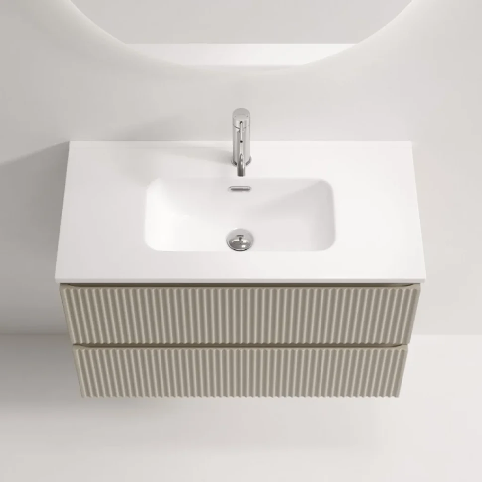 Тумба с раковиной Sancos Snob R 80 Beige Soft, раковина CN7026