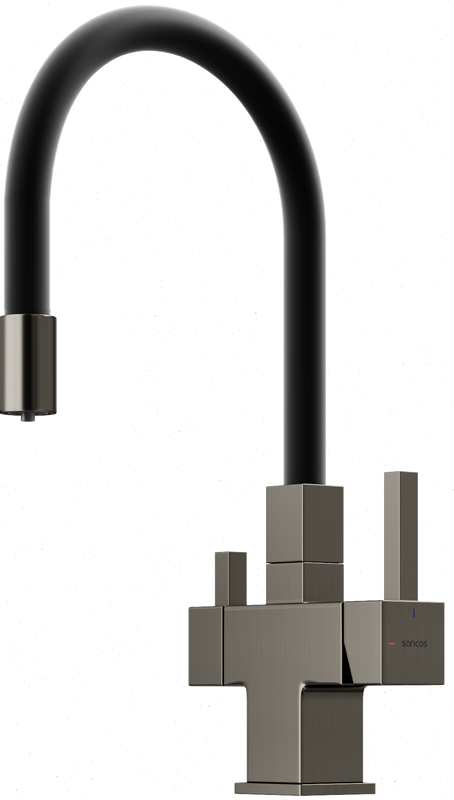 Смеситель для кухни Sancos Arno SC4005GG с гибким изливом, вороненая сталь