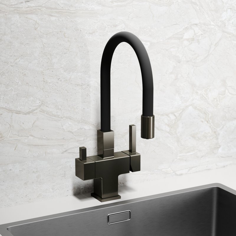 Смеситель для кухни Sancos Arno SC4005GG с гибким изливом, вороненая сталь
