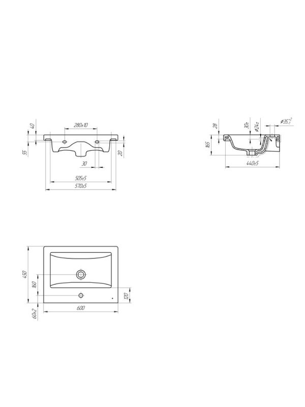Мебель для ванной комнаты SanStar Ориана 60 подвесная, раковина Cersanit Como 60